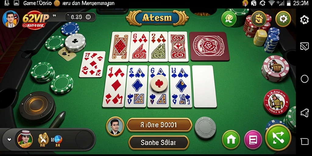 Tampilan gameplay seru dalam 62VIP yang menarik para pemain Domino.