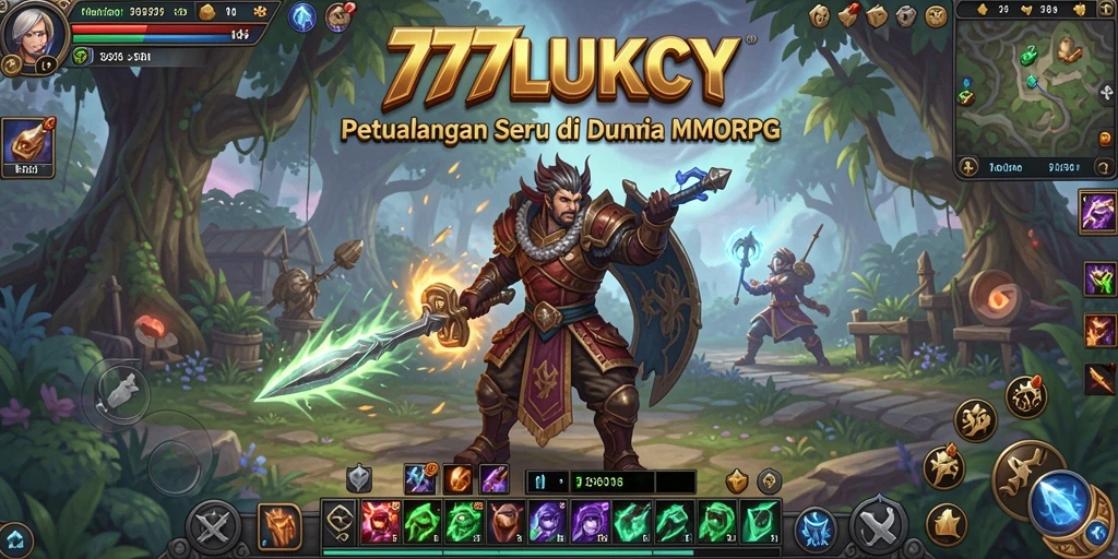 Screenshot gameplay <strong>777LUKCY</strong> menampilkan pertarungan seru dalam dunia fantasi.