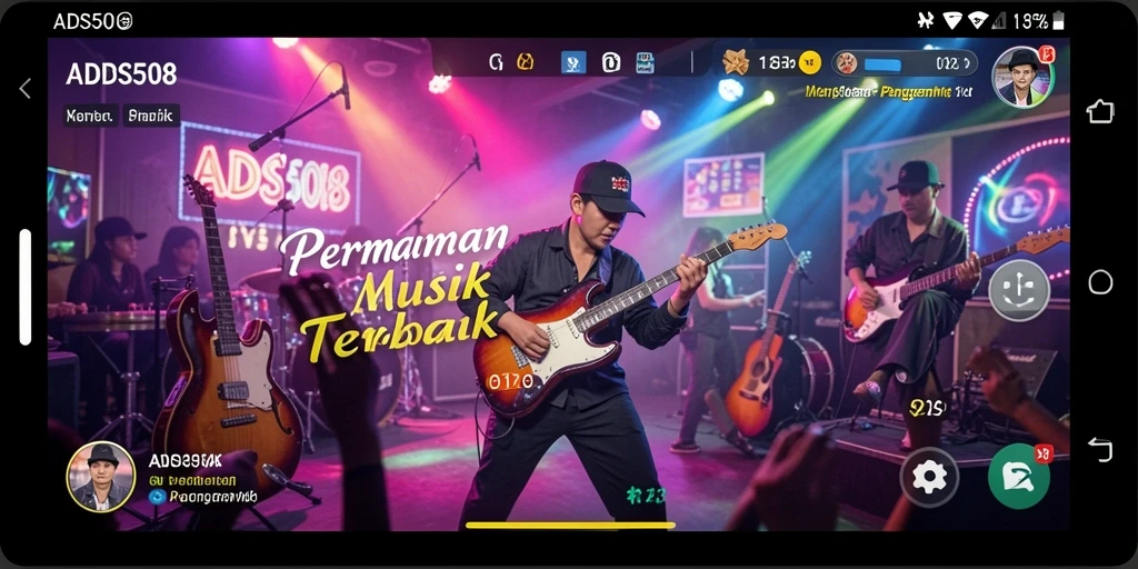 Tampilan gameplay ADS508 menampilkan pengalaman musik yang seru dan interaktif.