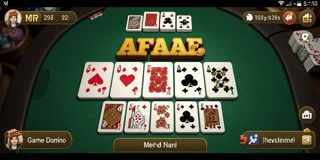 Tampilan gameplay seru dari AFAF yang menunjukkan strategi permainan Domino.
