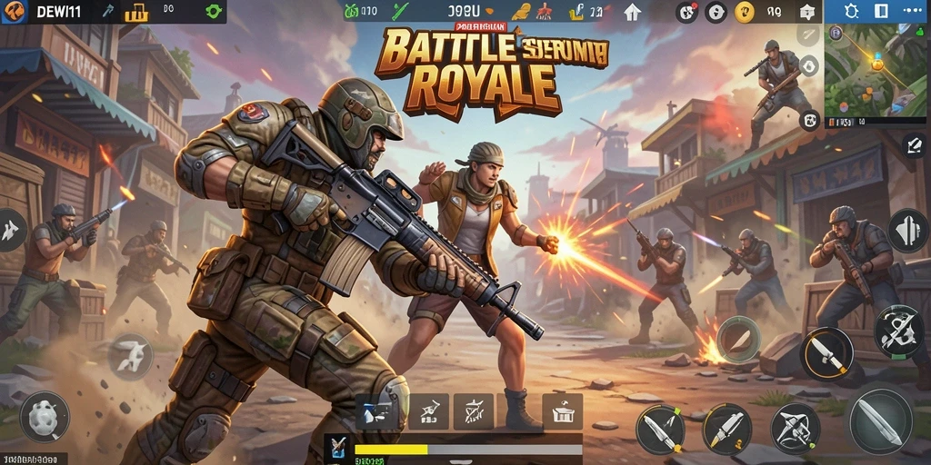 Tampilan gameplay DEWI11 yang sangat mendebarkan di medan perang.