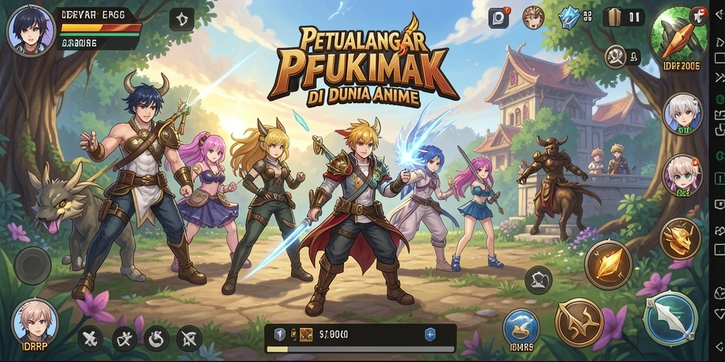 Tampilan gameplay IDRRP dengan karakter Anime yang menarik.