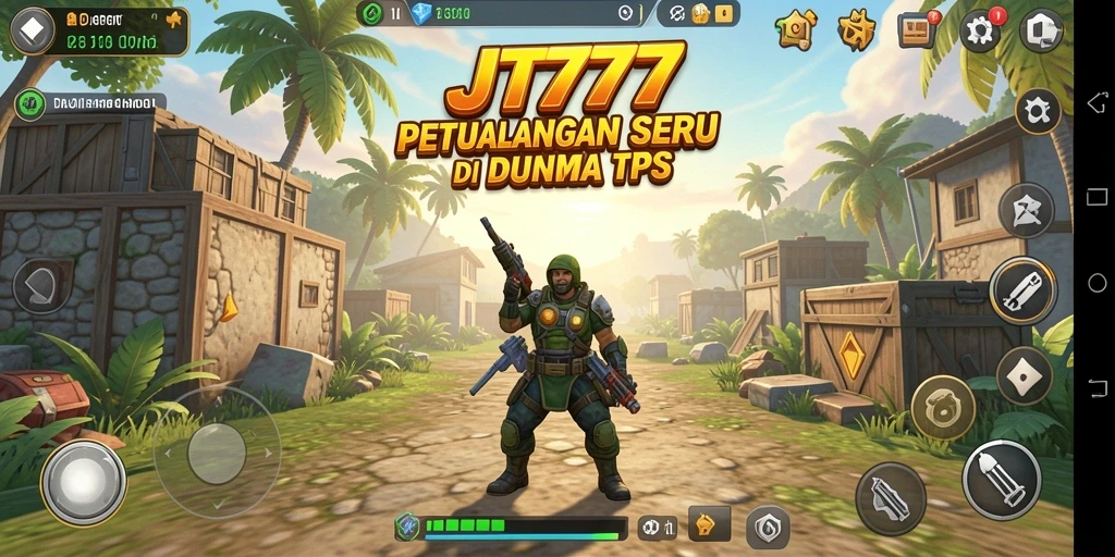 Tangkapan layar JT777 menampilkan aksi seru dalam pertempuran TPS.