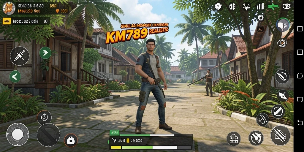 Screenshot gameplay KM789 menunjukkan interaksi mendalam dan grafis yang memukau.