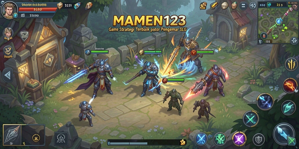 Tampilan gameplay MAMEN123 dengan pertempuran yang mendebarkan.
