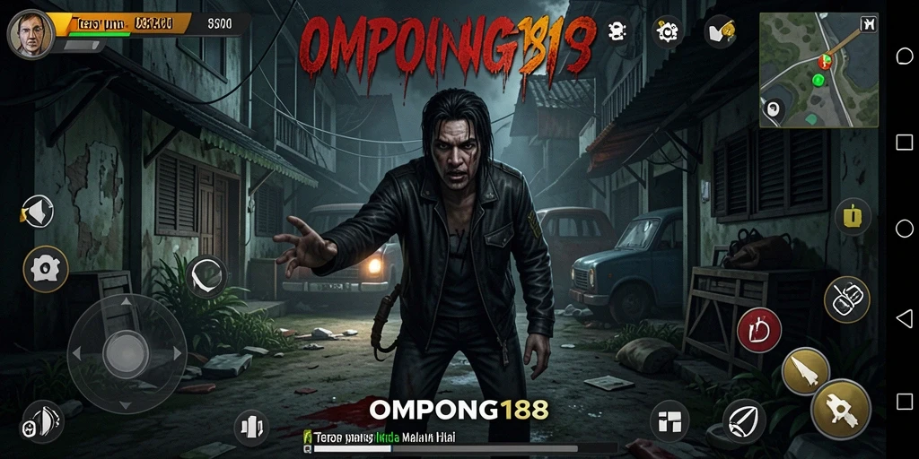 Tampilan gameplay menyeramkan dari OMPONG188 yang mencekam.