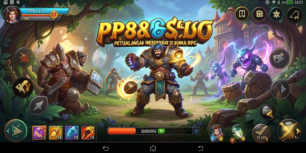 Screenshot gameplay PP8SLOT yang menunjukkan pertarungan seru di dunia RPG.