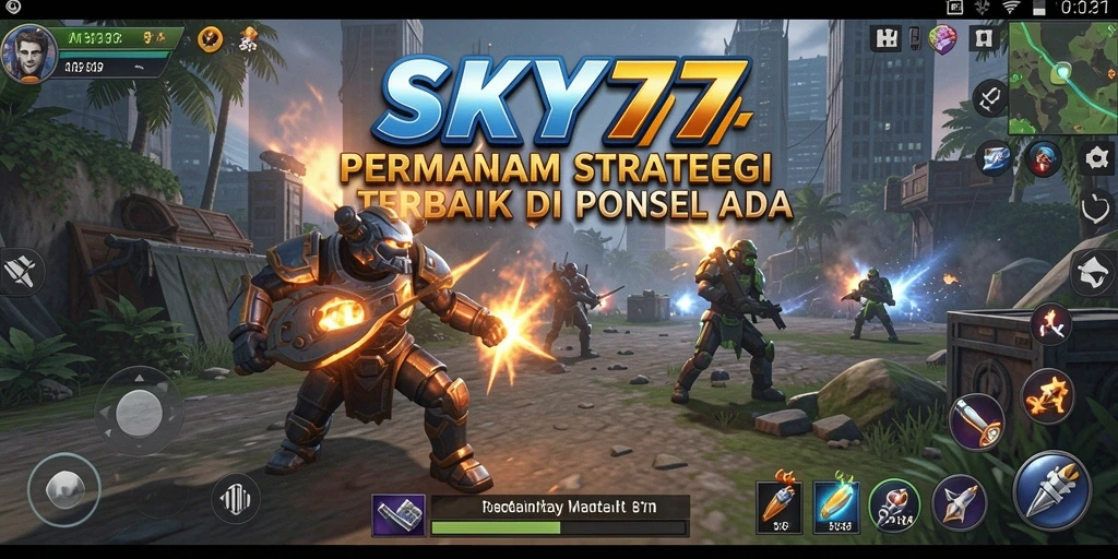 Tampilan menarik dari gameplay strategis SKY77.