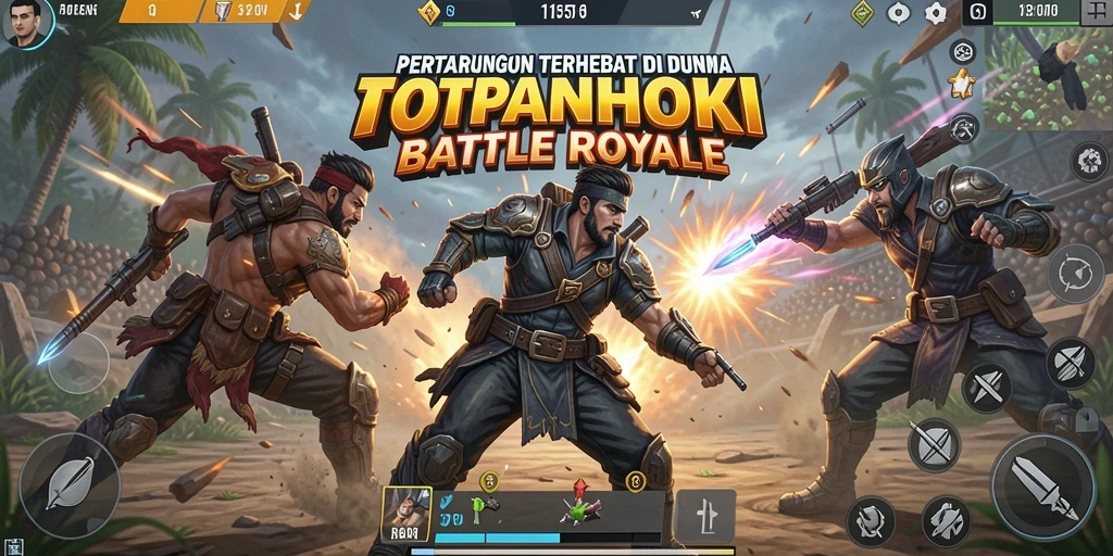 Screenshots gameplay seru di dalam dunia Battle Royale TOPANHOKI.